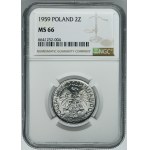 2 złote 1959 Jagody - NGC MS66 - NAJRZADSZY ROCZNIK