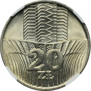 20 złotych 1974 Wieżowiec i kłosy - NGC MS66