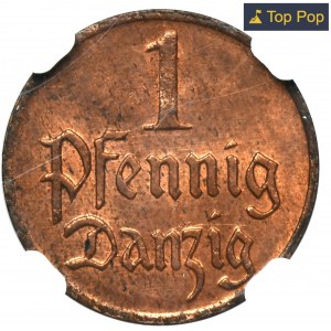 Free City of Danzig, 1 pfennig 1923 - NGC MS64 RD