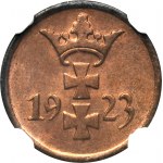 Wolne Miasto Gdańsk, 1 fenig 1923 - NGC MS64 RD