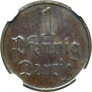 Wolne Miasto Gdańsk, 1 fenig 1923 - NGC PF64+ BN - LUSTRZANKA