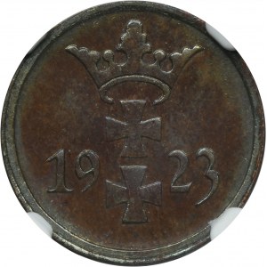 Wolne Miasto Gdańsk, 1 fenig 1923 - NGC PF64+ BN - LUSTRZANKA