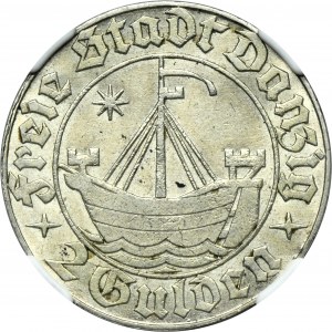 Wolne Miasto Gdańsk, 2 guldeny 1932 Koga - NGC MS64 - RZADKI