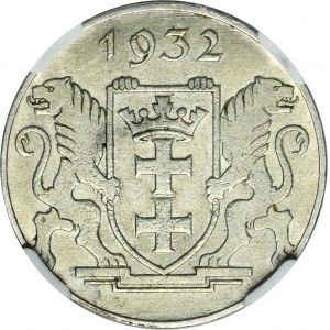 Wolne Miasto Gdańsk, 2 guldeny 1932 Koga - NGC MS64 - RZADKI