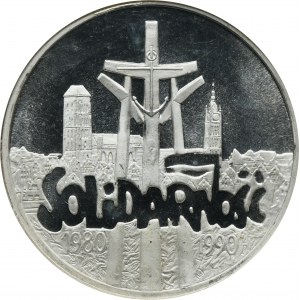 100.000 złotych 1990 Solidarność - NGC MS68 - ODWRÓCONA FLAGA