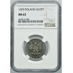 1 złoty 1929 - NGC MS63