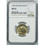Woman and ears, 1 gold London 1925 - NGC MS63 - dot after date