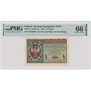 1/2 marki 1916 - Jenerał - A - PMG 66 EPQ