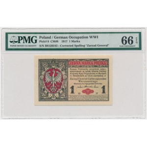 1 mark 1916 - General - B - PMG 66 EPQ