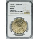 Niemcy, Republika Weimarska, 5 Marek Berlin 1932 A - Dąb - NGC MS64