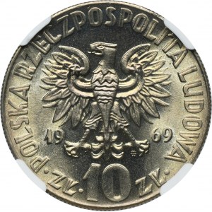 10 złotych 1969 Kopernik - NGC MS67