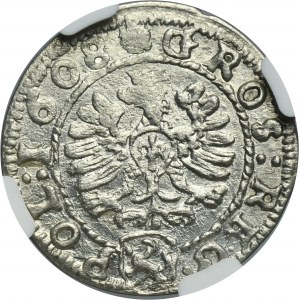 Sigismund III Vasa, Groschen Krakau 1608 - NGC UNC DETAILS
