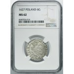 Sigismund III Vasa, 6 Groschen Krakau 1627 - NGC MS62