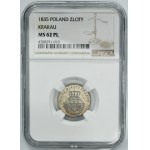 Free City of Krakau, 1 zloty 1835 - NGC MS62 PL - RARE