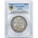 5 złotych 1928 Matka Boska Amrogowicza - PCGS SP65+ - JAK LUSTRZANKA