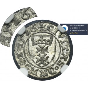 Sigismund I the Old, Schilling Danzig 1526 - NGC MS63- VERY RARE