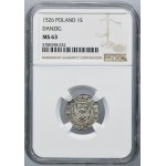 Sigismund I the Old, Schilling Danzig 1526 - NGC MS63- VERY RARE