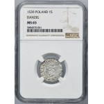 Sigismund I the Old, Schilling Danzig 1539 - NGC MS65