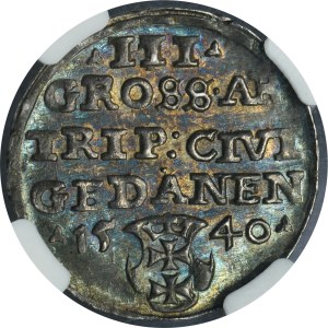 Zygmunt I Stary, Trojak Gdańsk 1540 - PRV - NGC MS62