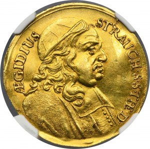 John III Sobieski, Medal for the return of Aegidius Strauch to Danzig 1678 - NGC AU58 - VERY RARE