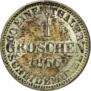 Germany, Kingdom of Hanover, Georg V, 1 Groschen Hanover 1866 B