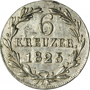 Germany, Duchy of Nassau, Wilhelm, 6 Kreuzer Wiesbaden 1825 - RARE