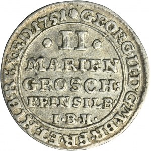 Germany, Bruanschweig-Lüneburg-Calenberg-Hannover, Georg II, 2 Mariengroschen Zellerfeld 1751 IBH
