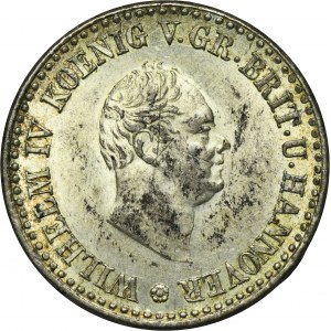 Germany, Kingdom of Hannover, William IV, 1/6 Thaler Clausthal 1834