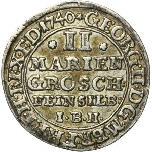 Niemcy, Księstwo Brunszwiku-Lüneburg-Calenberg-Hanower, Jerzy II, 2 Mariengroschen Zellerfeld 1740 IBH