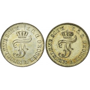 Ensemble, Allemagne, Grand Duché de Mecklenburg-Schwerin- Friedrich Franz II, 1/48 Thaler Berlin 1852 et 1864 A (2 pièces).