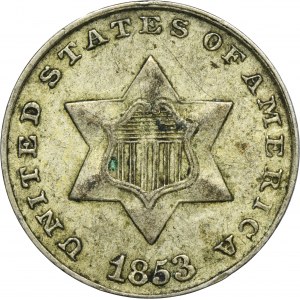 USA, 3 Centy Filadelfia 1853