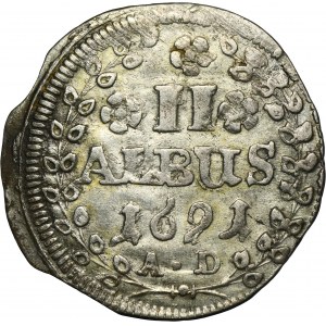 Allemagne, Archevêché de Mayence, Anselm Franz d'Ingelheim, 2 Albus 1691 AD