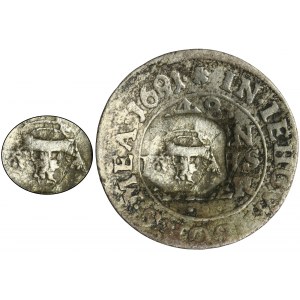 Western Pomerania under Sweden, Charles XI, 1/48 Thaler Stettin 1691 ILA - VERY RARE, countermark of Stettin