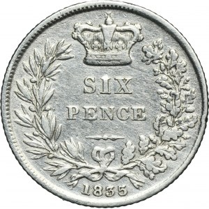 Wielka Brytania, William IV, 6 Pensów Londyn 1835