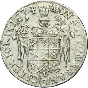 Pomerania, Swedish rule, Karl XI, 1/3 Thaler (1/2 gulden) Stettin 1674