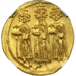 Byzantine Empire, Heraclius, Heraclius Constantine and Heroclanas, Solidus - NGC MS