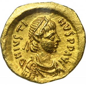 Byzantine Empire, Justin I, Tremissis - NGC MS - ex. Dr. Max Blaschegg