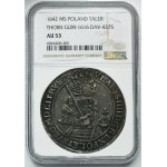 Ladislaus IV Vasa, Thaler Toruń 1642 MS - NGC AU53 - LARGE RARE