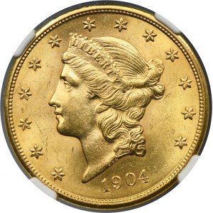USA, 20 Dollars Philadelphia 1904 - Liberty Head - NGC MS64