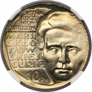 10 złotych 1967 Maria Skłodowska-Curie - NGC MS68