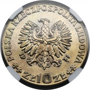PRÓBA, 10 złotych 1971 FAO - Chleb dla świata - NGC MS67
