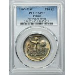 PRÓBA, 10 złotych 1965 VII Wieków Warszawy - PCGS MS67