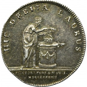 Austria, Franciszek II, Żeton koronacyjny Frankfurt 1792 - RZADKI