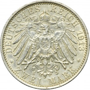 Niemcy, Królestwo Prus, Wilhelm II, 2 Marki Berlin 1913 A