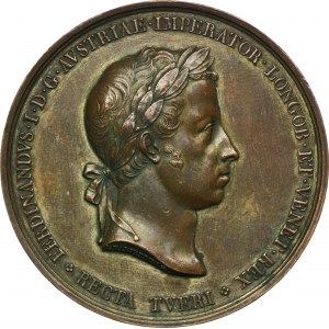Austria, Ferdynand I, Medal z okazji koronacji Mediolan 1838