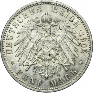 Germany, Kingdom of Prussia, Wilhelm II, 5 Mark Berlin 1902 A