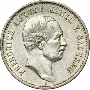 Germany, Saxony, Friedrich August III, 3 Mark Muldenhütten 1913 E