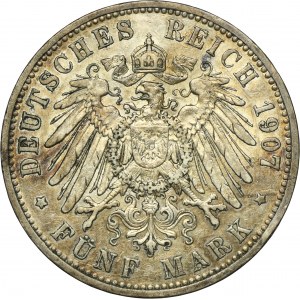 Germany, Prussia Kingdom, Wilhelm II, 5 Mark Berlin 1907 A