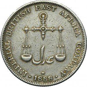 British East Africa, Mombasa, 1 Rupee Birmingham 1888 H