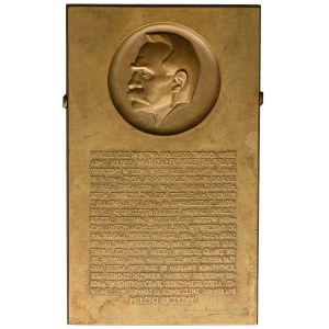 Plaque Józef Piłsudski 1931 - Aumiller, signed